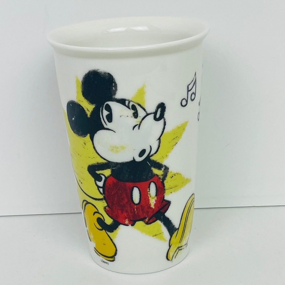 Disney Mickey Mouse Mug Treasure Craft Zak Designs White Vintage 1928 Porcelain